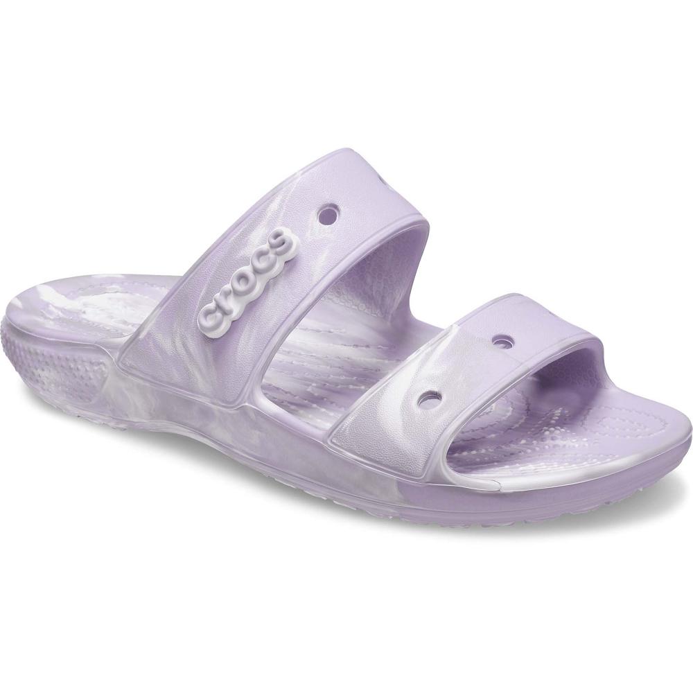 Purple Men's Crocs Classic Marbled Sandals | NZ 1242ZUTG